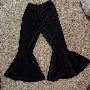 Black Velvet Flare Pants